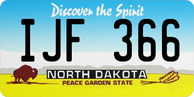 ND license plate IJF366