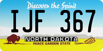 ND license plate IJF367
