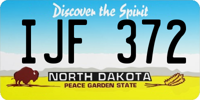 ND license plate IJF372