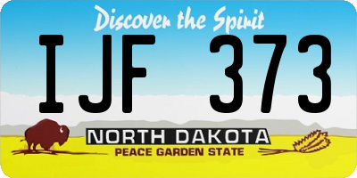 ND license plate IJF373