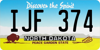 ND license plate IJF374