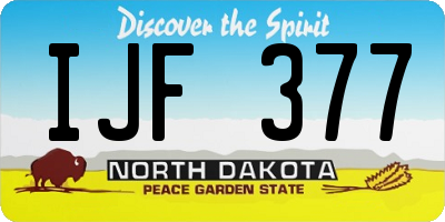 ND license plate IJF377