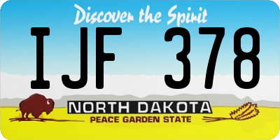ND license plate IJF378