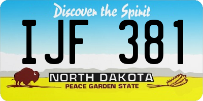 ND license plate IJF381