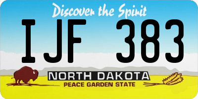 ND license plate IJF383