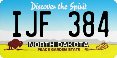 ND license plate IJF384
