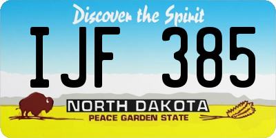 ND license plate IJF385