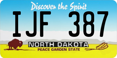 ND license plate IJF387