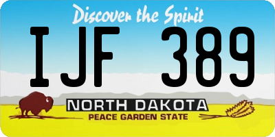 ND license plate IJF389