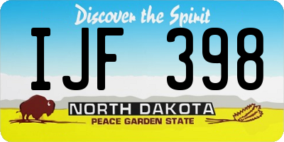 ND license plate IJF398