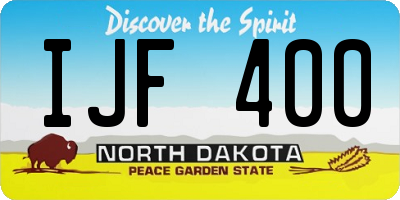 ND license plate IJF400