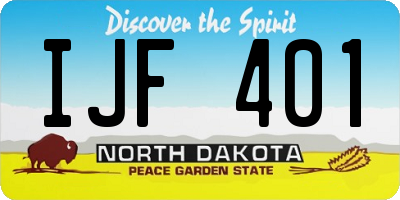 ND license plate IJF401