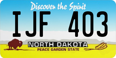 ND license plate IJF403
