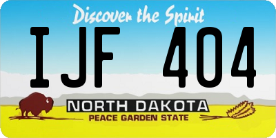 ND license plate IJF404