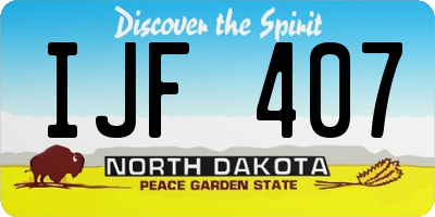 ND license plate IJF407