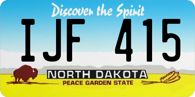 ND license plate IJF415