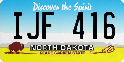 ND license plate IJF416