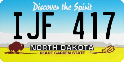 ND license plate IJF417