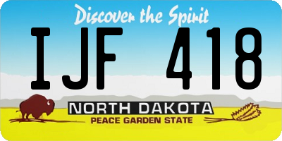 ND license plate IJF418