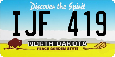 ND license plate IJF419