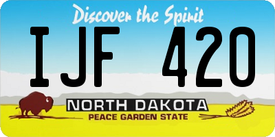 ND license plate IJF420