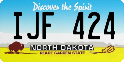 ND license plate IJF424