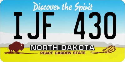 ND license plate IJF430