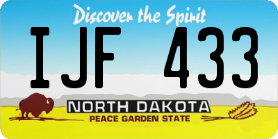 ND license plate IJF433