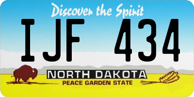 ND license plate IJF434