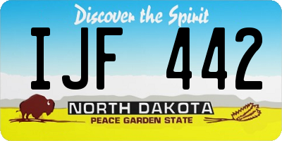 ND license plate IJF442