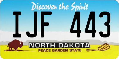 ND license plate IJF443