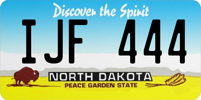 ND license plate IJF444