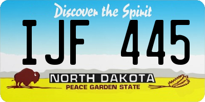 ND license plate IJF445