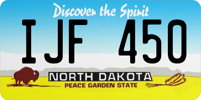 ND license plate IJF450