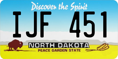 ND license plate IJF451