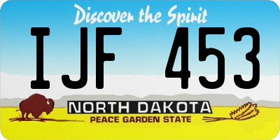 ND license plate IJF453