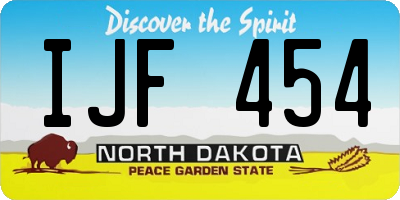 ND license plate IJF454
