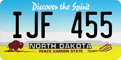 ND license plate IJF455