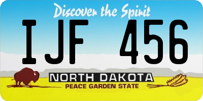ND license plate IJF456