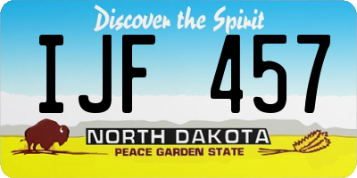 ND license plate IJF457