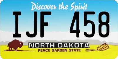 ND license plate IJF458