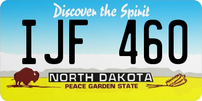 ND license plate IJF460