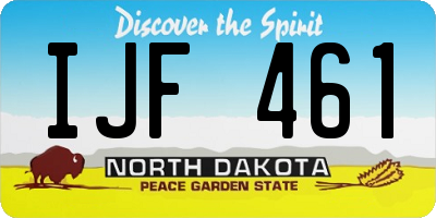 ND license plate IJF461
