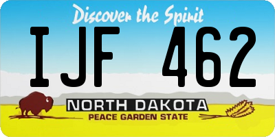 ND license plate IJF462