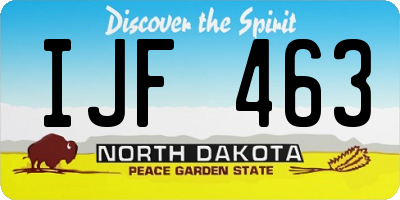 ND license plate IJF463