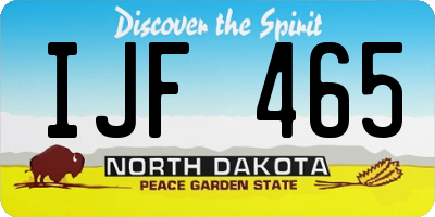 ND license plate IJF465