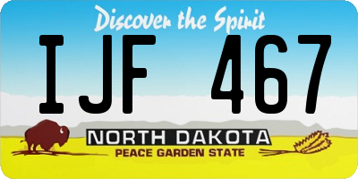 ND license plate IJF467