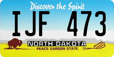 ND license plate IJF473