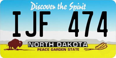 ND license plate IJF474