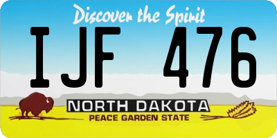 ND license plate IJF476